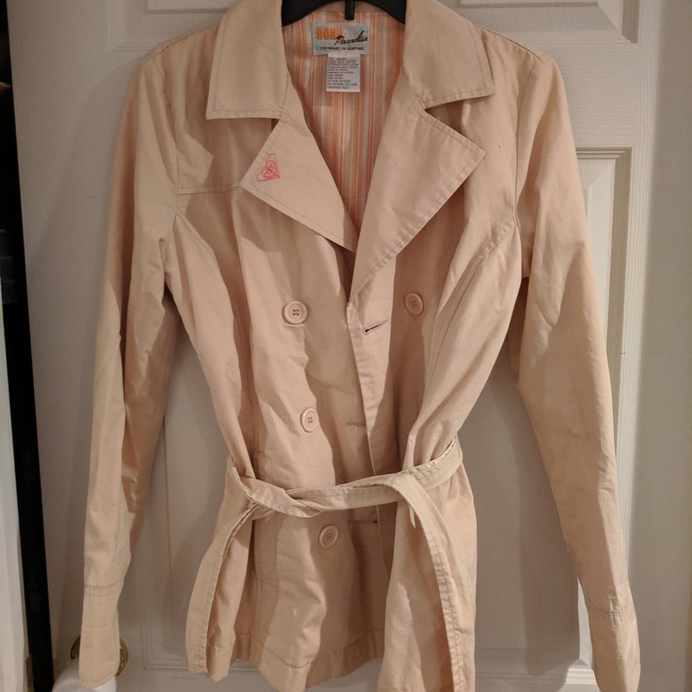 Women Junior Roxy button tie trench coat